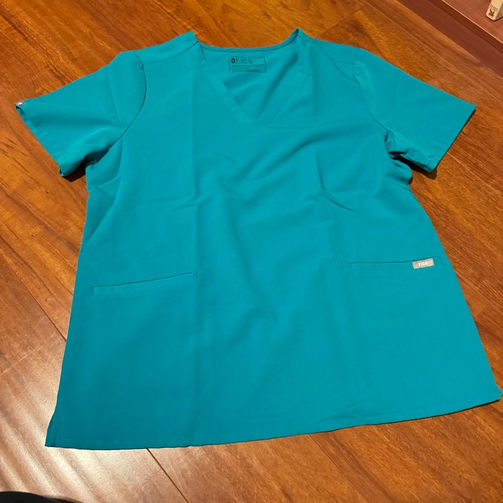 AQUAMARINE FIGS SCRUB TOP SIZE XL